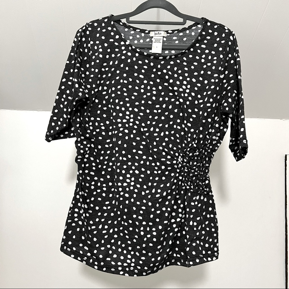 Isela | Dotted Short Sleeve Top | L